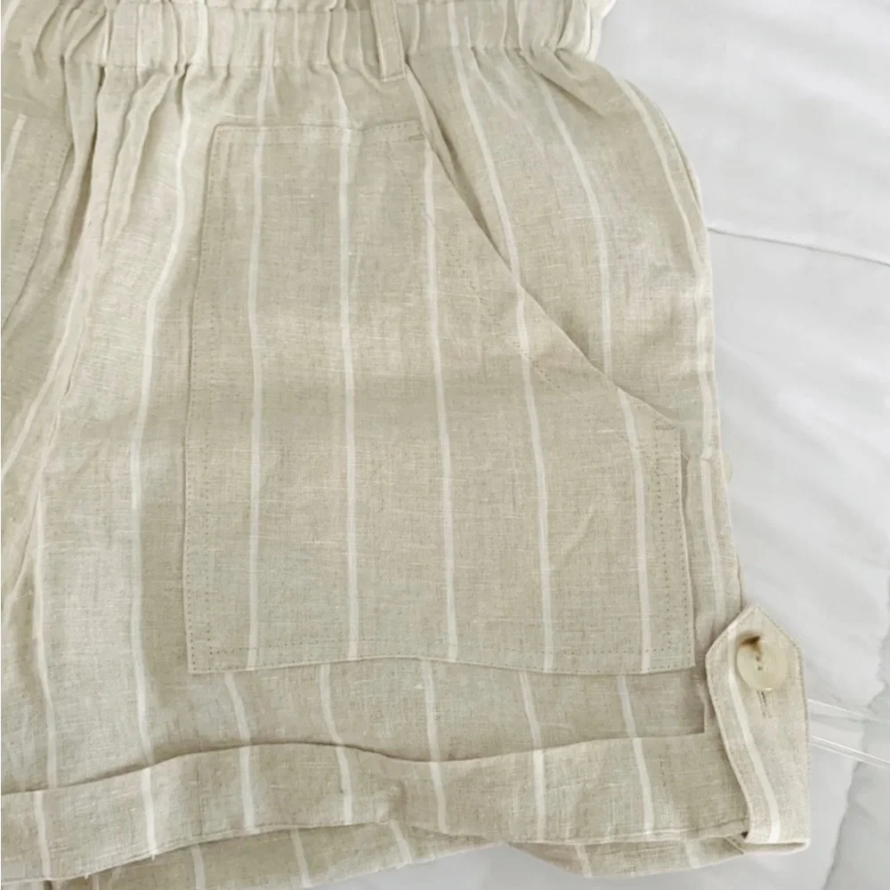 ANTHROPOLOGIE — SANCTUARY THE ISLAND SHORTS IN HAMPTON STRIPE, CREAM/WHITE LINEN - Picture 5 of 12